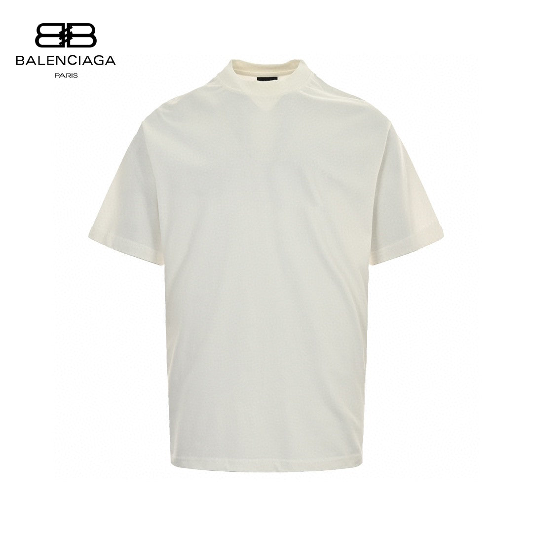 Balenciaga Plain T-shirt - White Unisex Streetwear Limited Edition - This Balenciaga Plain White T-Shirt offers a clean and minimalist design, perfect for a classic