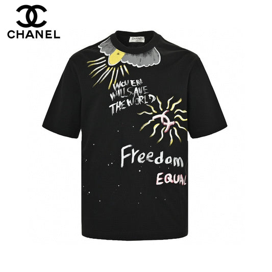 Chanel 'women Will Save The World' T-shirt In - Black Unisex Streetwear Limited Edition - The Chanel 'Women Will Save The World' T-Shirt in black is a striking and empowering