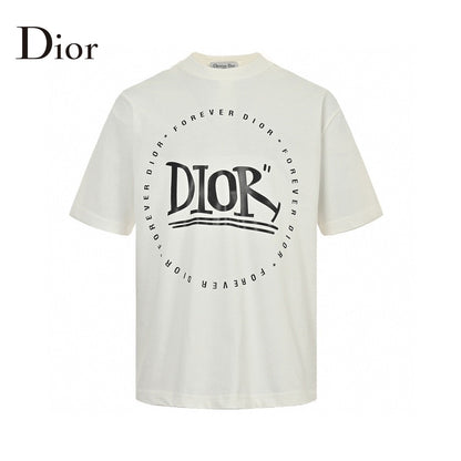 Dior 'forever Dior' T-shirt (white) Unisex Streetwear Limited Edition - The Dior 'Forever Dior' T-Shirt in white features a bold, circular graphic with the iconic