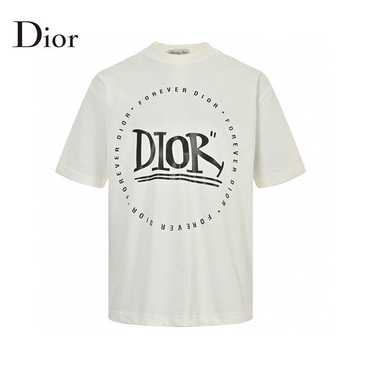 Dior 'forever Dior' T-shirt (white) Unisex Streetwear Limited Edition - The Dior 'Forever Dior' T-Shirt in white features a bold, circular graphic with the iconic
