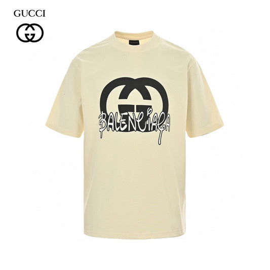 Gucci - Balenciaga Hacker Project T-shirt (cream) Unisex Streetwear Limited Edition - The Gucci x Balenciaga Hacker Project T-Shirt in cream is a standout piece from the