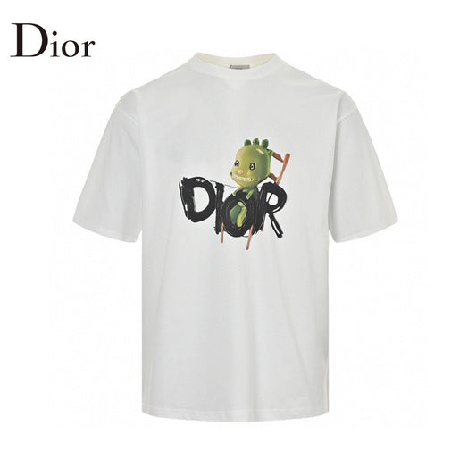Dior Monster Graphic T-shirt - Green Unisex Streetwear Limited Edition - This Dior t-shirt features a playful green monster graphic intertwined with the brand name in