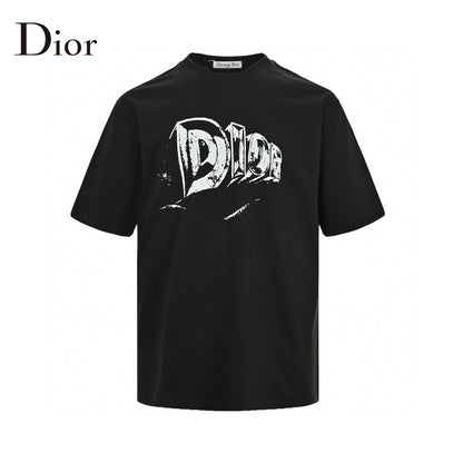 Dior T-shirt With Bold Logo - Black Unisex Streetwear Limited Edition - The Dior Black T-Shirt with Bold Logo is a stylish and comfortable piece perfect for