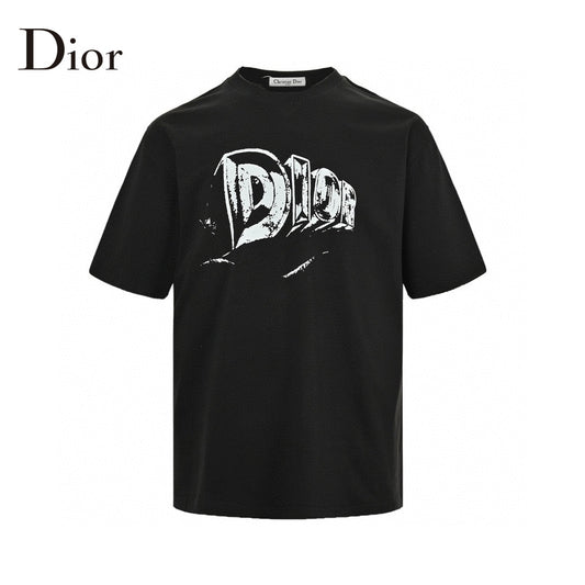 Dior T-shirt With Bold Logo - Black Unisex Streetwear Limited Edition - The Dior Black T-Shirt with Bold Logo is a stylish and comfortable piece perfect for