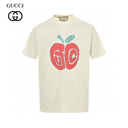 Gucci Apple Logo T-shirt (white) Unisex Streetwear Limited Edition - Add a playful touch to your wardrobe with the Gucci Apple Logo T-Shirt. Crafted from