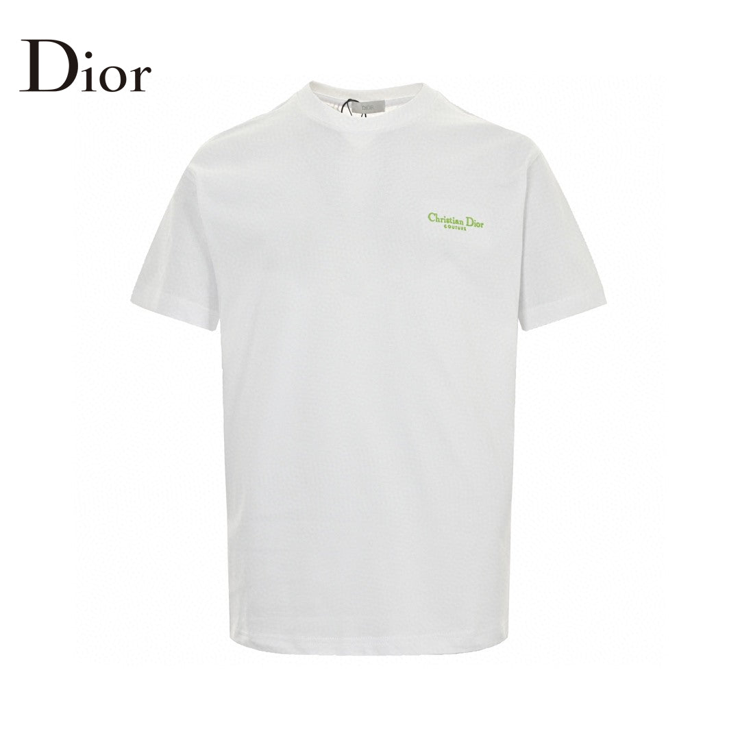 Dior Christian Dior Couture T-shirt - White Unisex Streetwear Limited Edition - This Dior t-shirt features a minimalist design with 'Christian Dior Couture' text in green on