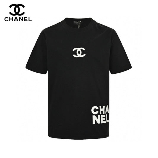 Chanel Double C Logo T-shirt (black) Unisex Streetwear Limited Edition - The Chanel Double C Logo T-Shirt in black is a testament to sophisticated simplicity and