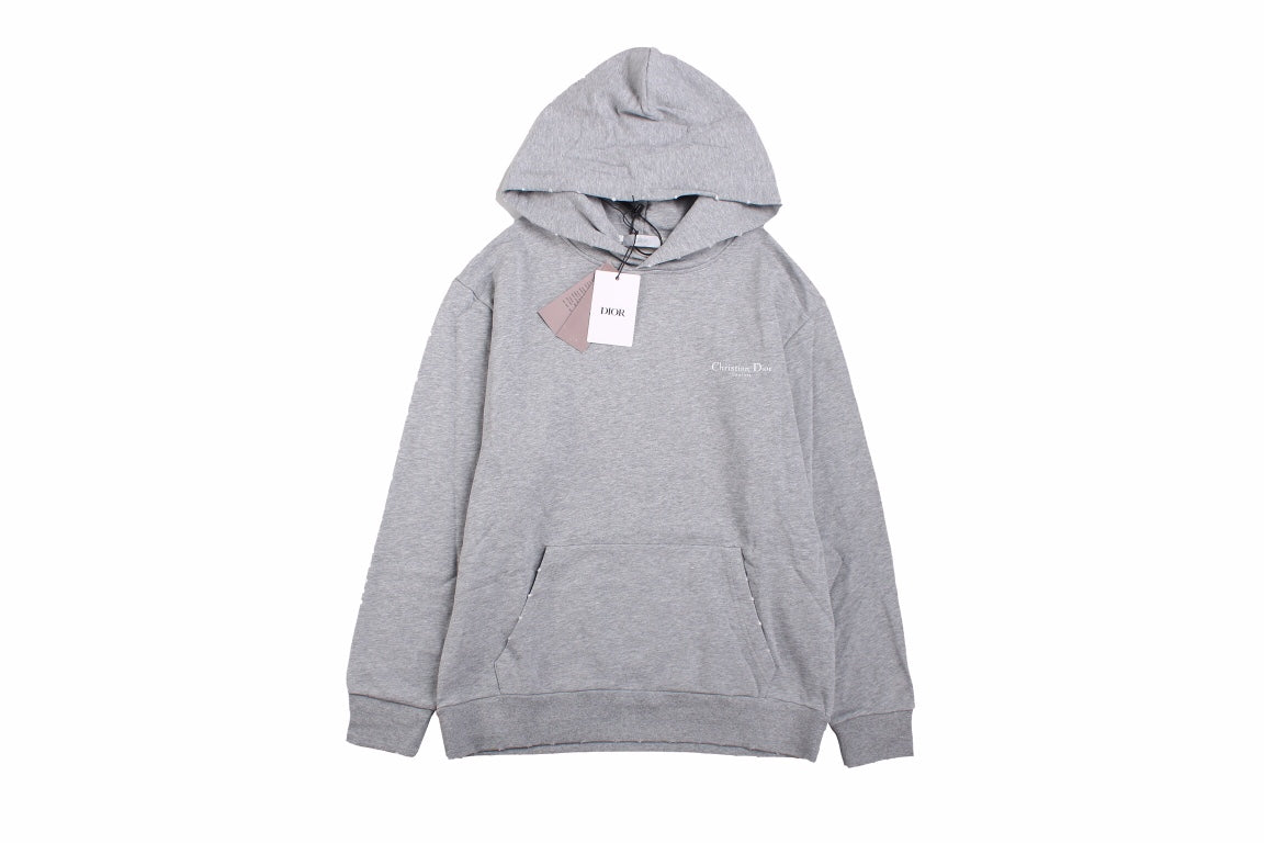 Dior Hoodie - Gray Unisex Streetwear Limited Edition - This Dior hoodie features a classic gray design with a subtle 'Christian Dior' logo on