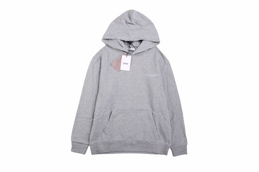 Dior Hoodie - Gray Unisex Streetwear Limited Edition - This Dior hoodie features a classic gray design with a subtle 'Christian Dior' logo on