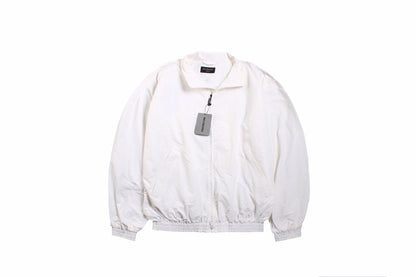 Balenciaga Zip-up Jacket - White Unisex Streetwear Limited Edition - This Balenciaga jacket features a minimalist white design with a zip-up front. It has a