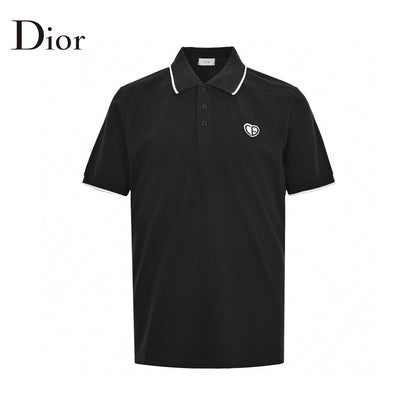 Dior Polo Shirt - Black Unisex Streetwear Limited Edition - This Dior polo shirt features a classic design with a black color and white trim