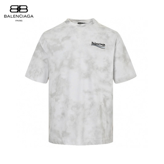 Balenciaga Tie-dye Logo T-shirt (white) Unisex Streetwear Limited Edition - The Balenciaga Tie-Dye Logo T-Shirt in white is a contemporary and chic piece, perfect for