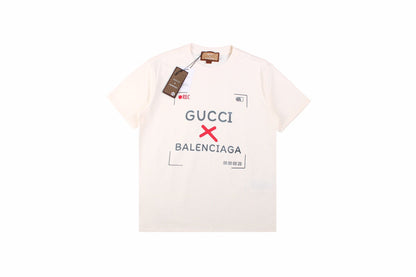 Gucci - Balenciaga Collaboration T-shirt - - White Unisex Streetwear Limited Edition - Celebrating a unique partnership, this white t-shirt is a part of the exclusive Gucci x