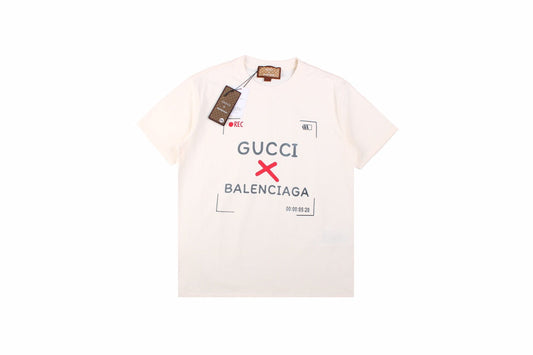 Gucci - Balenciaga Collaboration T-shirt - - White Unisex Streetwear Limited Edition - Celebrating a unique partnership, this white t-shirt is a part of the exclusive Gucci x