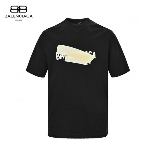 Balenciaga Tape Logo T-shirt (black) Unisex Streetwear Limited Edition - The Balenciaga Tape Logo T-Shirt in black is a bold and eye-catching piece that showcases