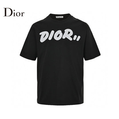 Dior Oversized Logo T-shirt - Black Unisex Streetwear Limited Edition - This Dior t-shirt features a bold oversized 'Dior' logo in white on the front. The