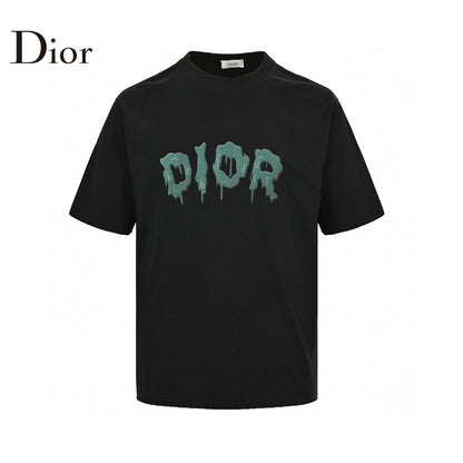 Dior Dripping Logo T-shirt (black) Unisex Streetwear Limited Edition - The Dior Dripping Logo T-Shirt in black adds a bold and creative touch to any