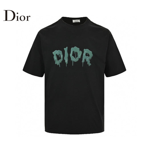 Dior Dripping Logo T-shirt (black) Unisex Streetwear Limited Edition - The Dior Dripping Logo T-Shirt in black adds a bold and creative touch to any
