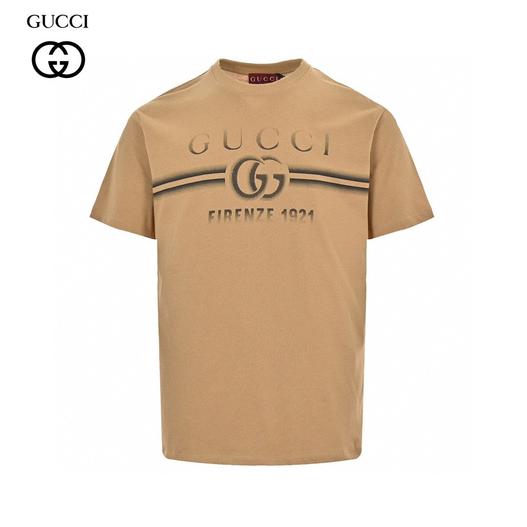 Gucci Tan T-shirt With Firenze 1921 Logo - Black Unisex Streetwear Limited Edition - The Gucci Tan T-Shirt with Firenze 1921 Logo combines the timeless elegance of Gucci with