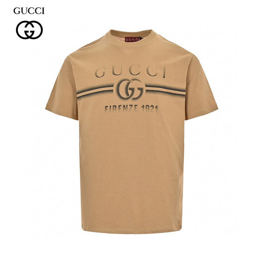 Gucci Tan T-shirt With Firenze 1921 Logo - Black Unisex Streetwear Limited Edition - The Gucci Tan T-Shirt with Firenze 1921 Logo combines the timeless elegance of Gucci with
