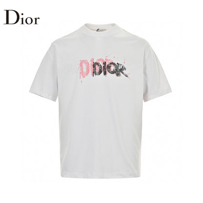 Dior Graffiti Logo T-shirt In - White Unisex Streetwear Limited Edition - The Dior Graffiti Logo T-Shirt in white is a contemporary piece that fuses streetwear aesthetics