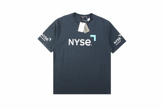 Balenciaga Nyse Logo T-shirt - White Unisex Streetwear Limited Edition - This dark gray Balenciaga t-shirt features the iconic NYSE logo, presenting a unique fusion of