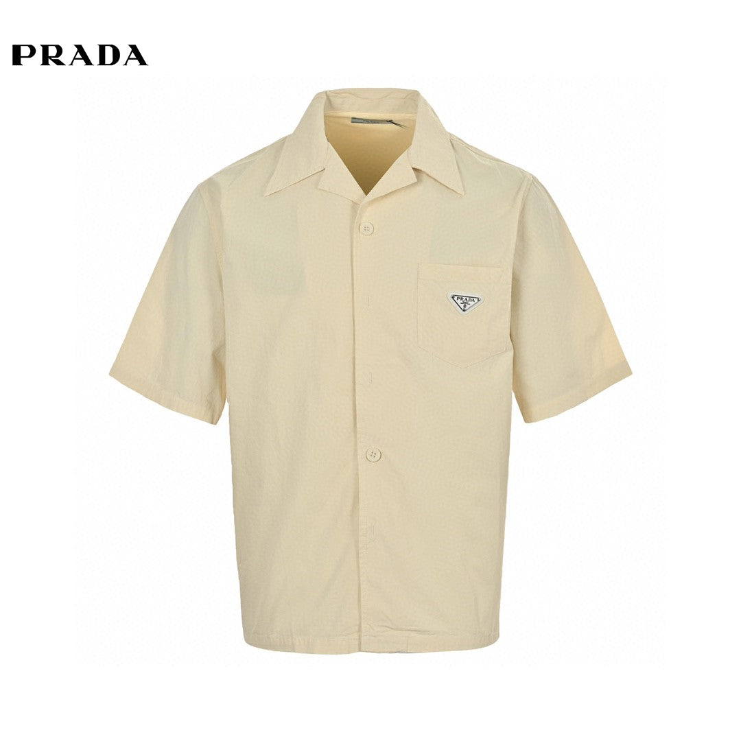 Prada Short-sleeve Button-up Shirt - Red Unisex Streetwear Limited Edition - This Prada Short-Sleeve Button-Up Shirt is the epitome of effortless sophistication. Made from premium cotton,