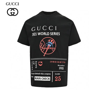 Gucci 1921 World Series T-shirt - Black Unisex Streetwear Limited Edition - This Gucci 1921 World Series T-Shirt features a vintage baseball ticket design, celebrating the historic