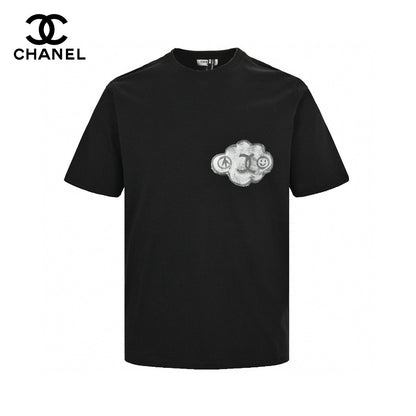 Chanel Cloud Logo T-shirt In - Black Unisex Streetwear Limited Edition - The Chanel Cloud Logo T-Shirt in black blends playful design with classic elegance. This t-shirt