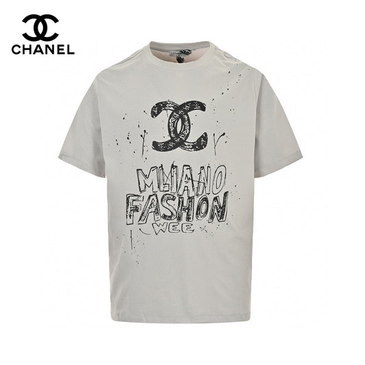 Chanel Milano Fashion Week T-shirt (gray) Unisex Streetwear Limited Edition - This gray Chanel Milano Fashion Week T-shirt offers a blend of high fashion and casual