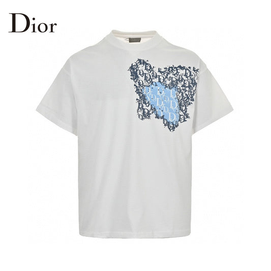 Dior Monogram Motif T-shirt (white) Unisex Streetwear Limited Edition - Elevate your casual wardrobe with the Dior Monogram Motif T-Shirt in white. This stylish tee