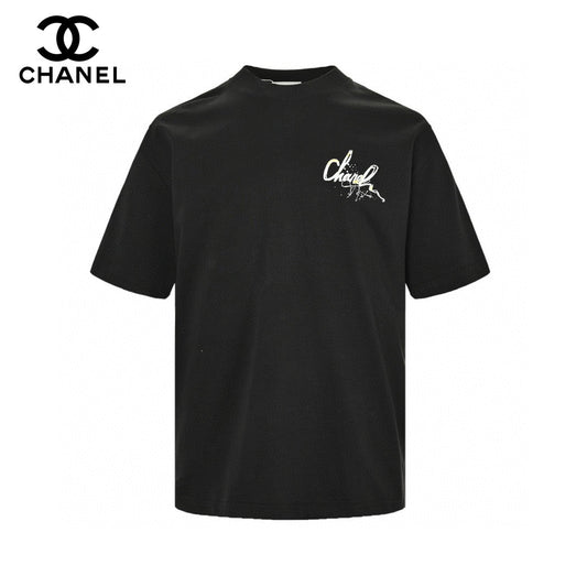 Chanel Signature Logo T-shirt - Black Unisex Streetwear Limited Edition - This Chanel t-shirt features a small, elegant signature logo on the chest, adding a touch