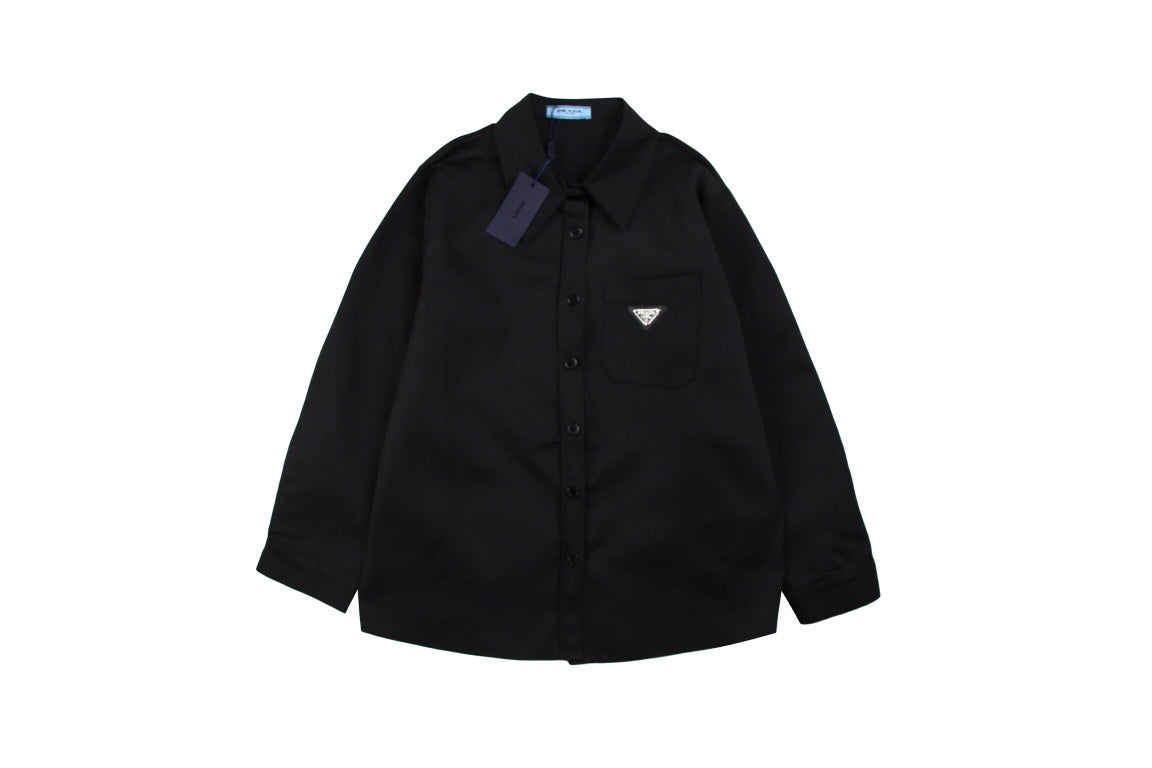 Prada Button-up Shirt - Black Unisex Streetwear Limited Edition - This Prada button-up shirt features a sleek black design, perfect for a sophisticated look. The