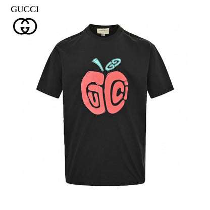 Gucci Apple Logo T-shirt (black) Unisex Streetwear Limited Edition - Add a fun and vibrant piece to your wardrobe with the Gucci Apple Logo T-Shirt.