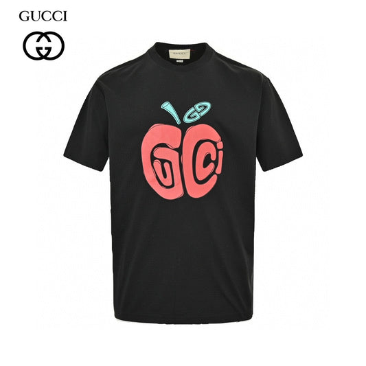 Gucci Apple Logo T-shirt (black) Unisex Streetwear Limited Edition - Add a fun and vibrant piece to your wardrobe with the Gucci Apple Logo T-Shirt.