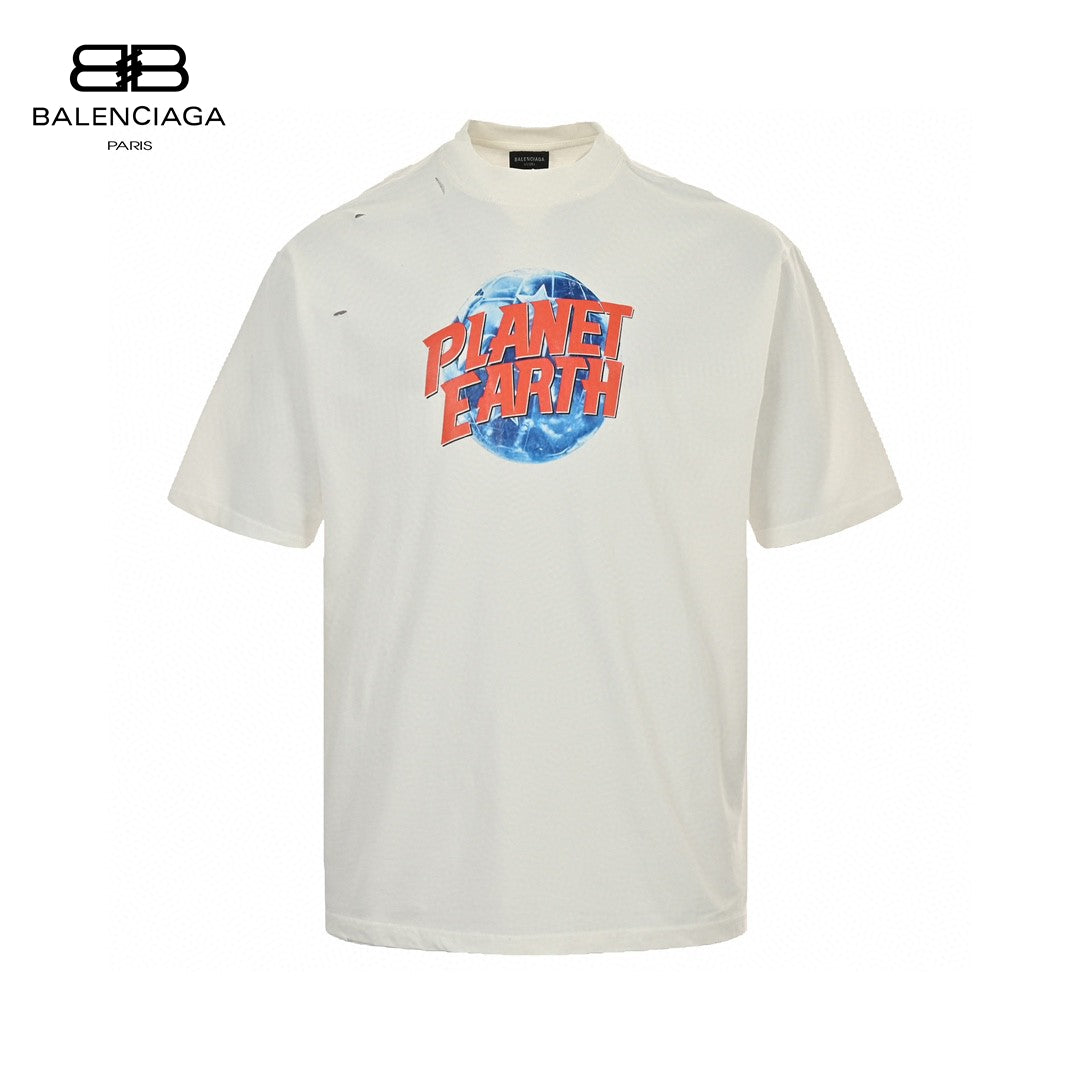 Balenciaga Planet Earth T-shirt (white) Unisex Streetwear Limited Edition - Embrace a global perspective with the Balenciaga Planet Earth T-Shirt in white. This stylish tee