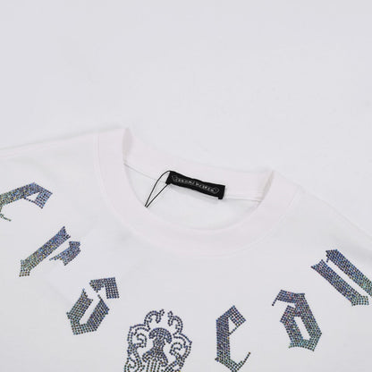 CHROME Hearts Glitter Graphic T-shirt - White Unisex Streetwear Limited Edition