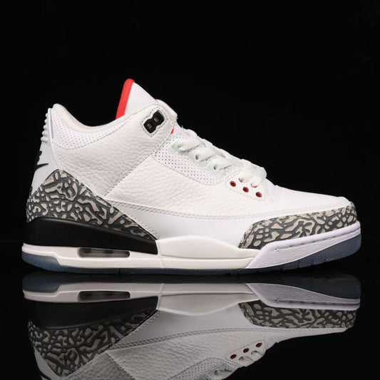 AIR Jordan 3 Retro Free Throw Line White Cement White - - Black Unisex Streetwear Limited Edition