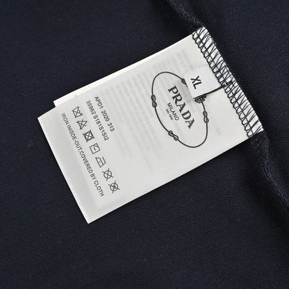 Prada Logo Patch Polo Shirt - Red Unisex Streetwear Limited Edition - <span>This Prada polo shirt features a sleek navy design with understated elegance. The shirt is