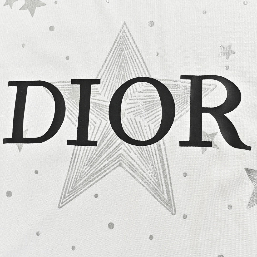Dior Star Graphic T-shirt - White Unisex Streetwear Limited Edition - <span>This Dior t-shirt features a striking design with the Dior logo and star elements scattered