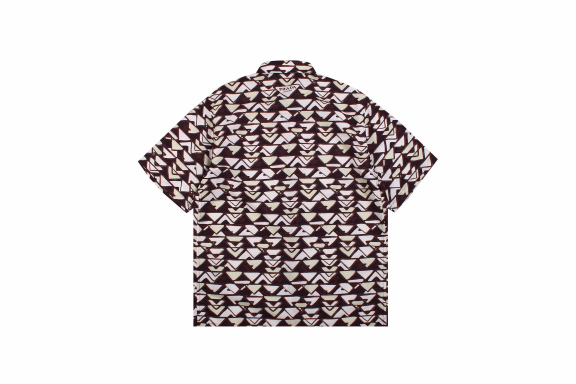 BALENCIAGA Patterned Short Sleeve Shirt - Red Unisex Streetwear Limited Edition - The BALENCIAGA PATTERNED SHORT SLEEVE SHIRT - REPLICA is a bold fusion of luxury fashion