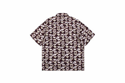BALENCIAGA Patterned Short Sleeve Shirt - Red Unisex Streetwear Limited Edition - The BALENCIAGA PATTERNED SHORT SLEEVE SHIRT - REPLICA is a bold fusion of luxury fashion