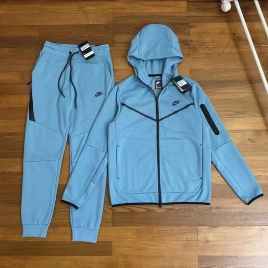 NIKE Tech Fleece Hoodie - Dutch - Court - Blue Unisex Streetwear Limited Edition - The NIKE TECH FLEECE HOODIE DUTCH BLUE/COURT BLUE - REPLICA blends modern sportswear innovation with
