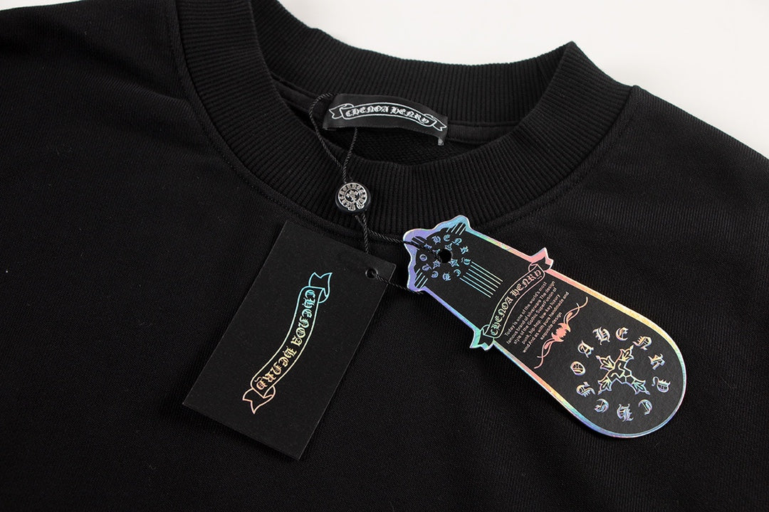 CHROME Hearts Green Horse Shoe Logo Sweatshirt - Black Unisex Streetwear Limited Edition