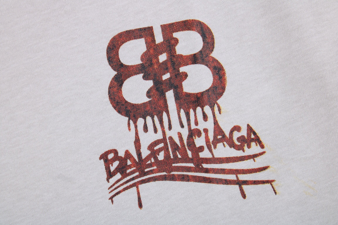 CAMISETA GRIS CON LOGOTIPO DE BALENCIAGA