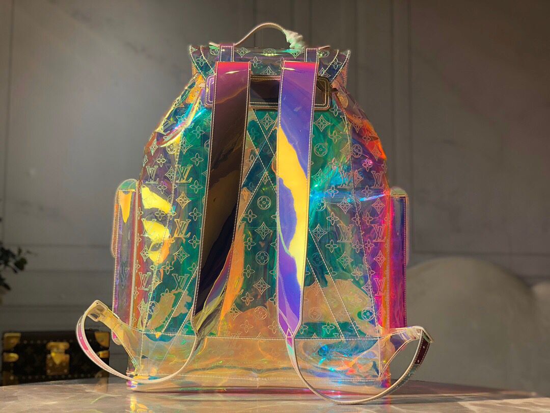 LOUIS VUITTON MONOGRAM GM PRISM HOLOGRAPHIC BACKPACK - side view - replica sneakers