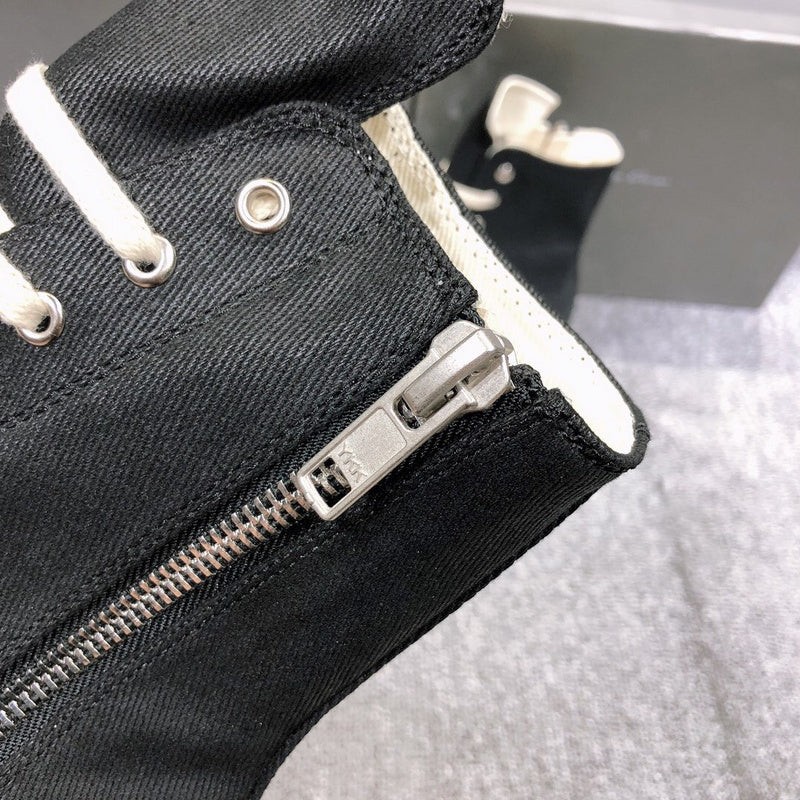 Rick Owens High-top Canvas Sneakers - Black Unisex Streetwear Limited Edition - **Rick Owens High-Top Canvas Sneakers** Step up your style game with these Rick Owens high-top