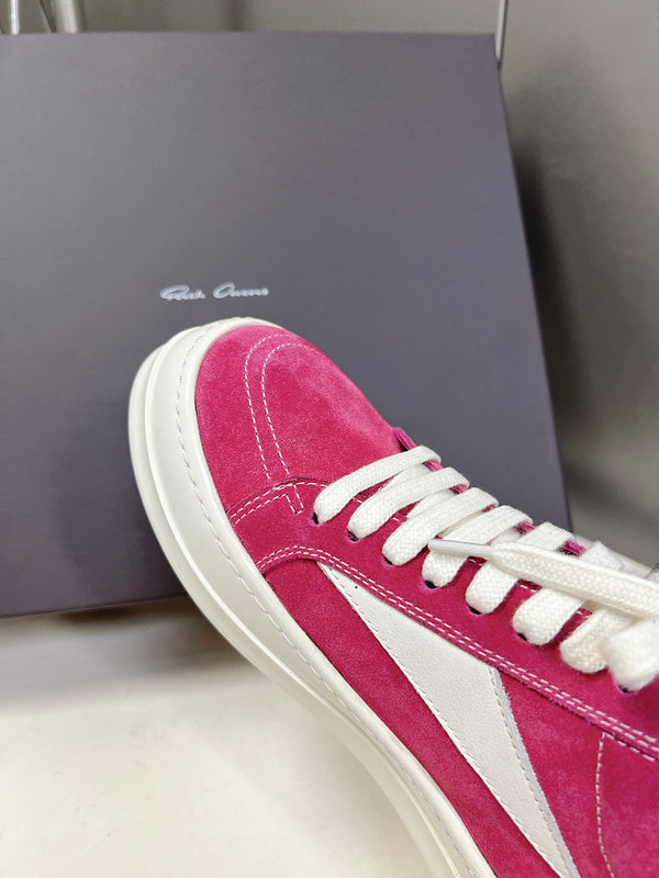 Rick Owens Low-top Sneakers - Suede - Pink Unisex Streetwear Limited Edition - ### Rick Owens Low-Top Sneakers - Pink Suede Elevate your footwear collection with these eye-catching