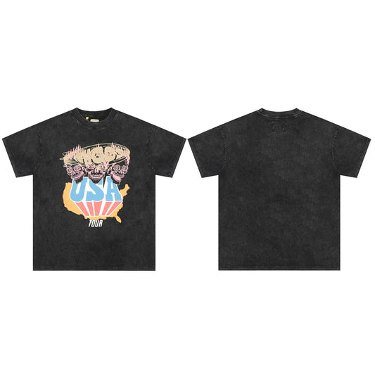 Gallery Dept. T-Shirt - Black Unisex Streetwear Limited Edition - The Gallery Dept. 'USA Tour' T-Shirt is a dynamic addition to any wardrobe, combining bold