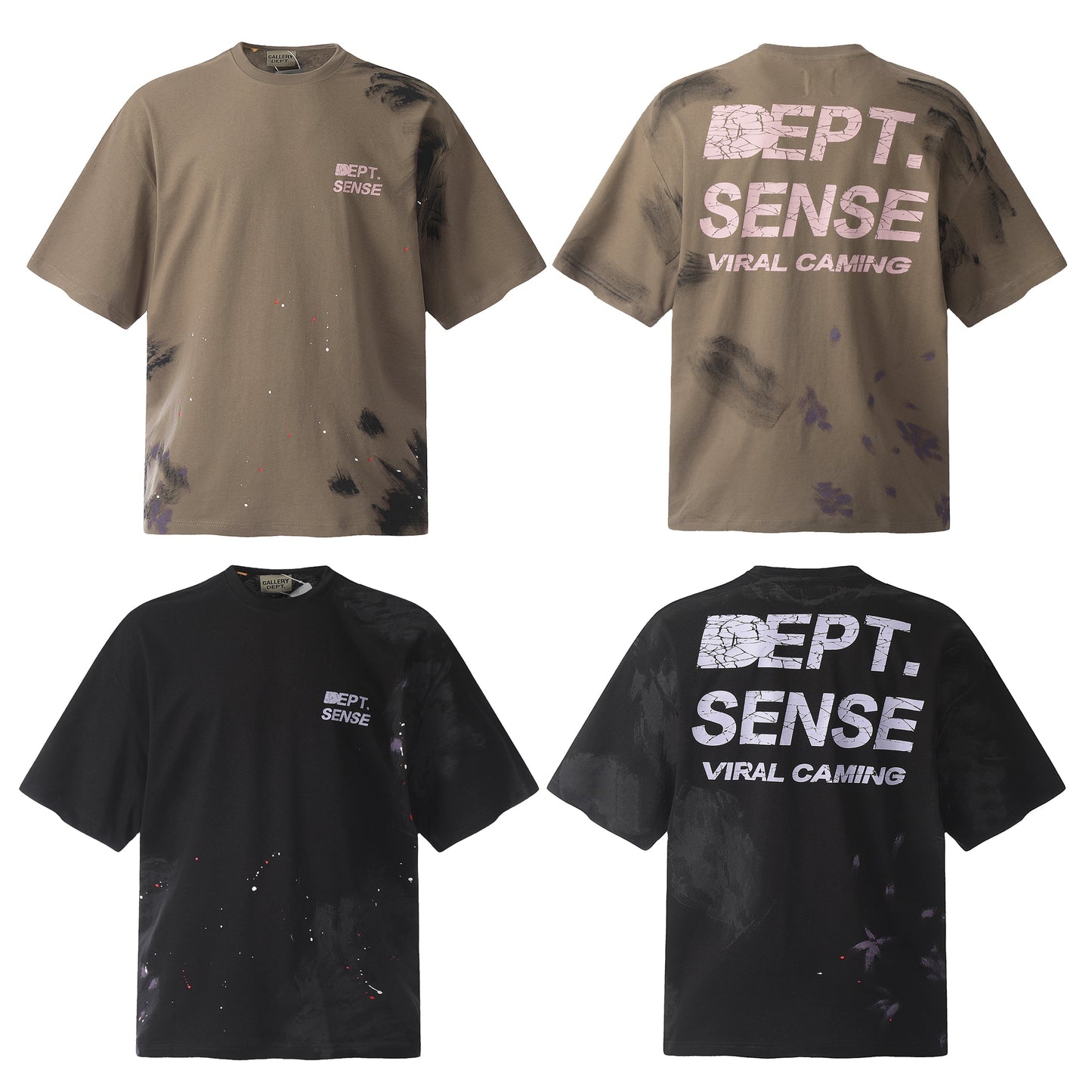 GALLERY Dept T-Shirt - Red Unisex Streetwear Limited Edition - Introducing the Gallery Dept. Mud-Dyed Hand-Painted Distressed Short Sleeve T-Shirt, a masterpiece that blends artisanal